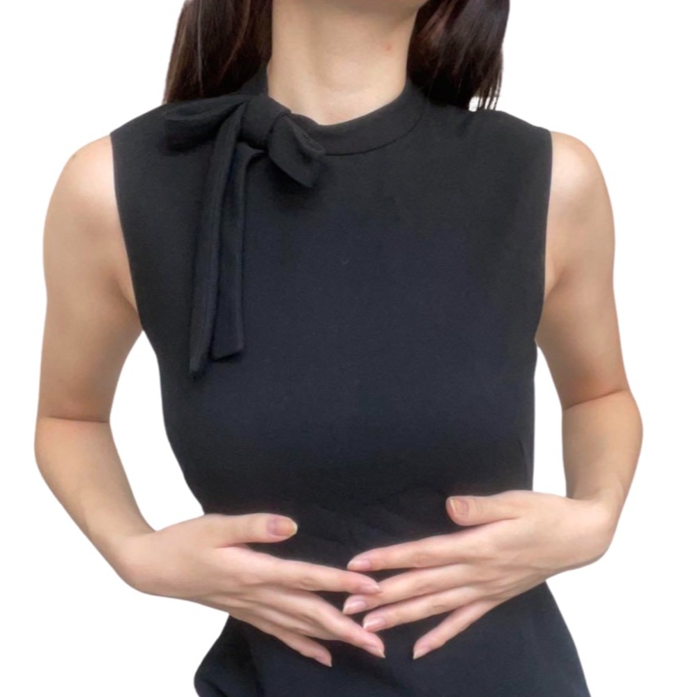 Zara women’s knee length pencil dress with bow